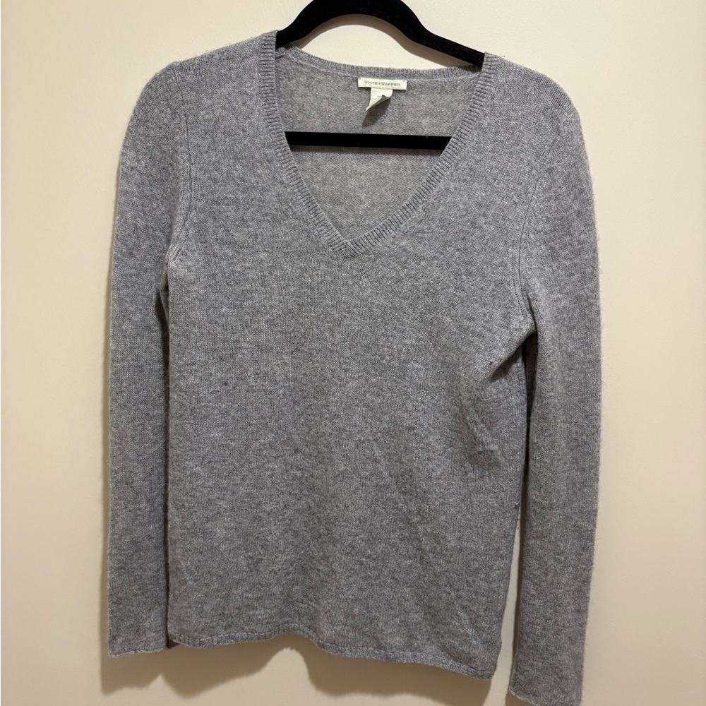 Cashmere Gray V-Neck Sweater